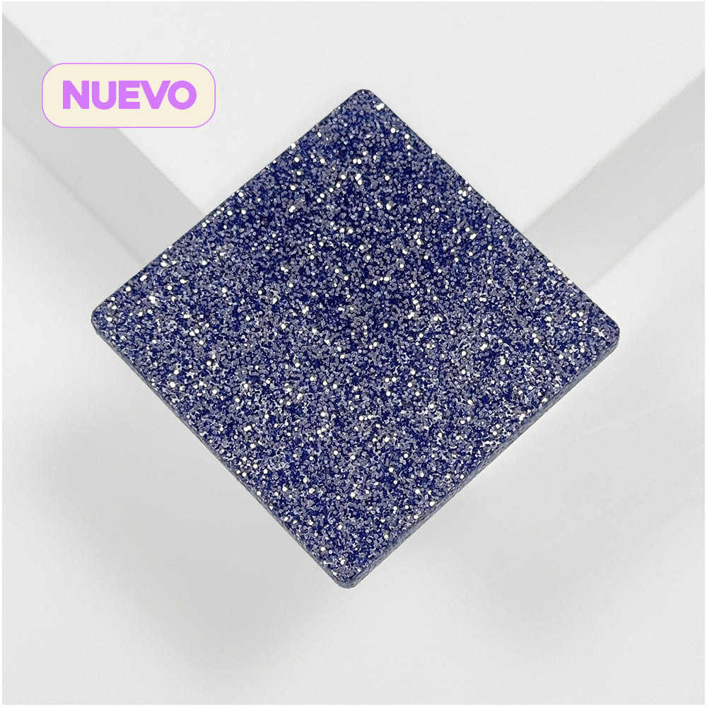 Metacrilato Glitter Azul 3 mm
