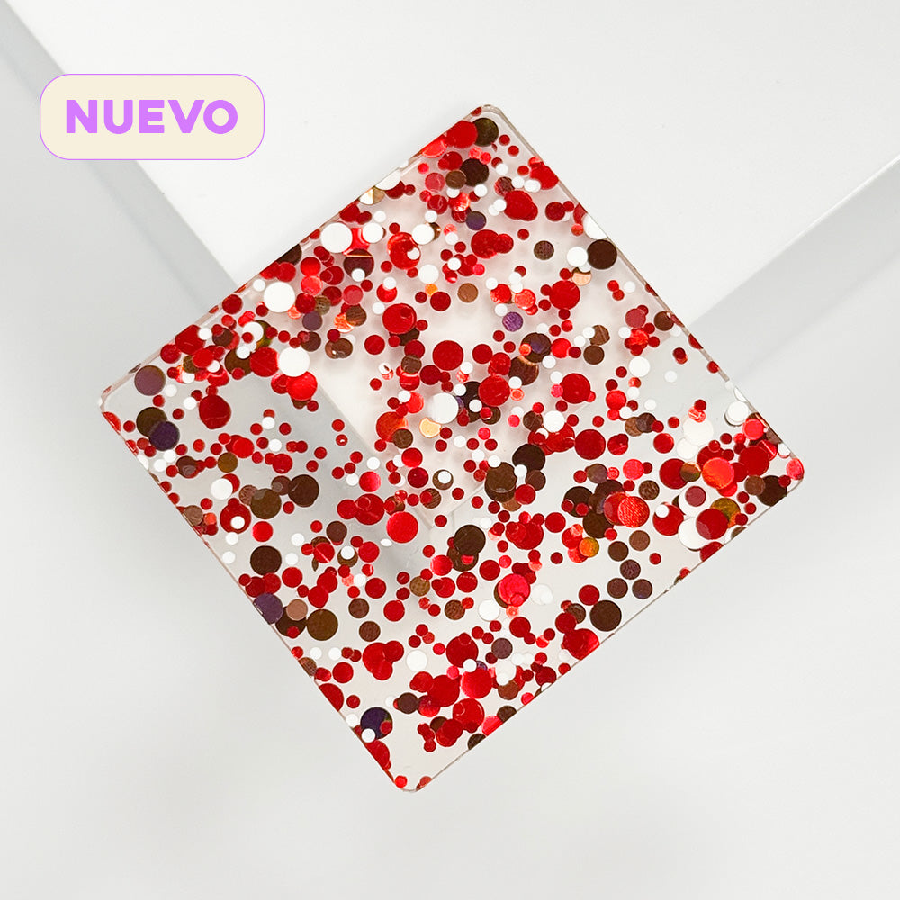 Metacrilato Confeti Rojo 3 mm