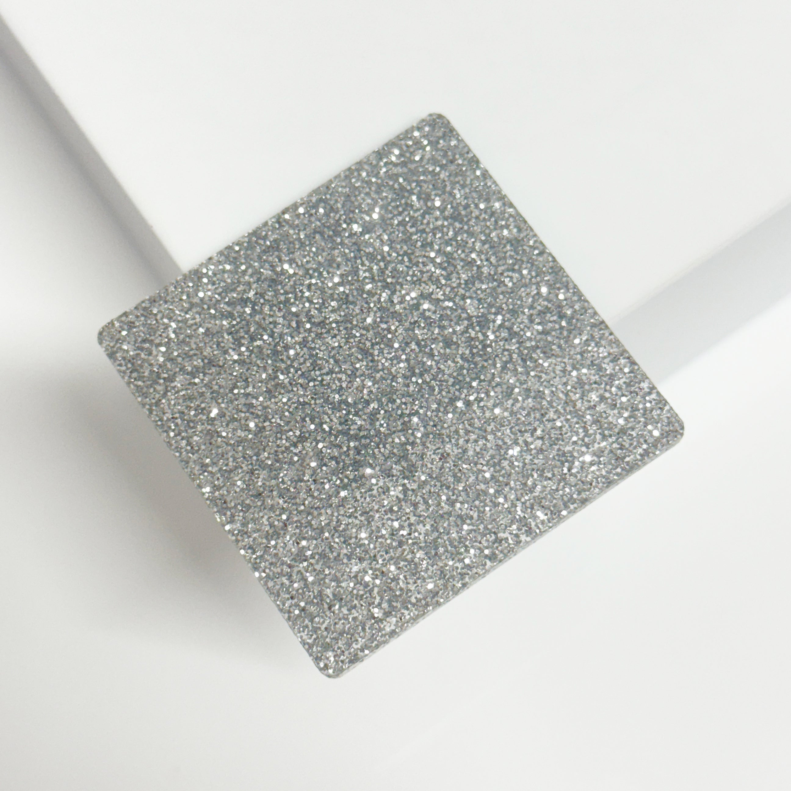 Acrílico PMMA color plateado con glitter